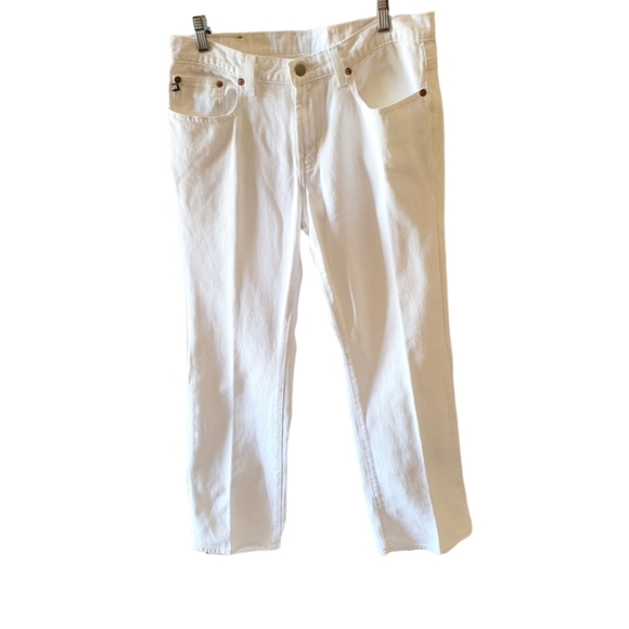 Polo Ralph Lauren Kelly Jean 100% Cotton Denim Fabric Size 10 Bootcut Spring - Picture 1 of 6